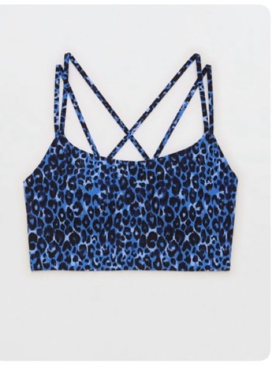 aerie Other - Aerie Real Me Hold Up! Straps sports Bra Leopard blue - M DD